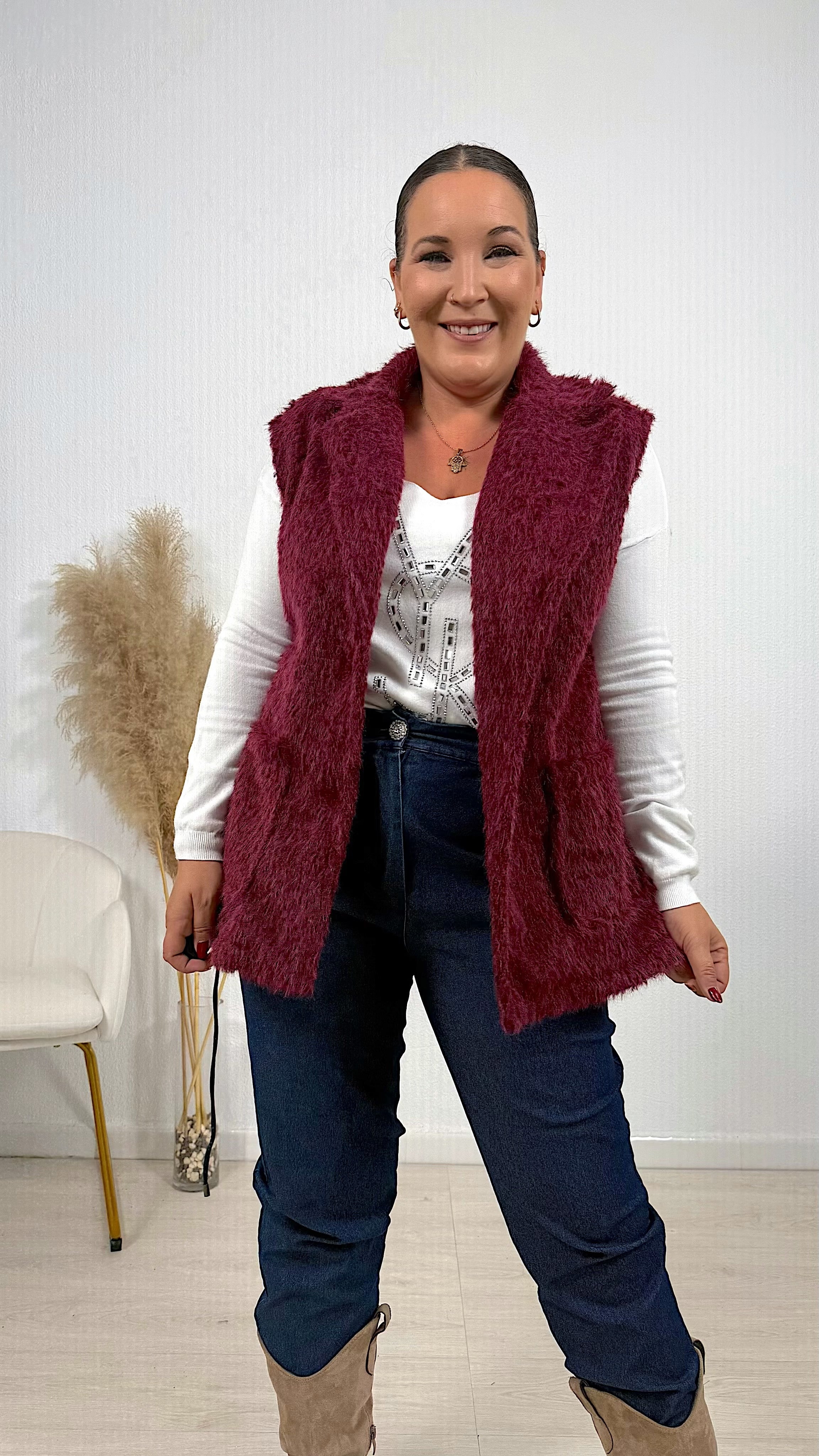 CHALECO ROMA BURDEOS