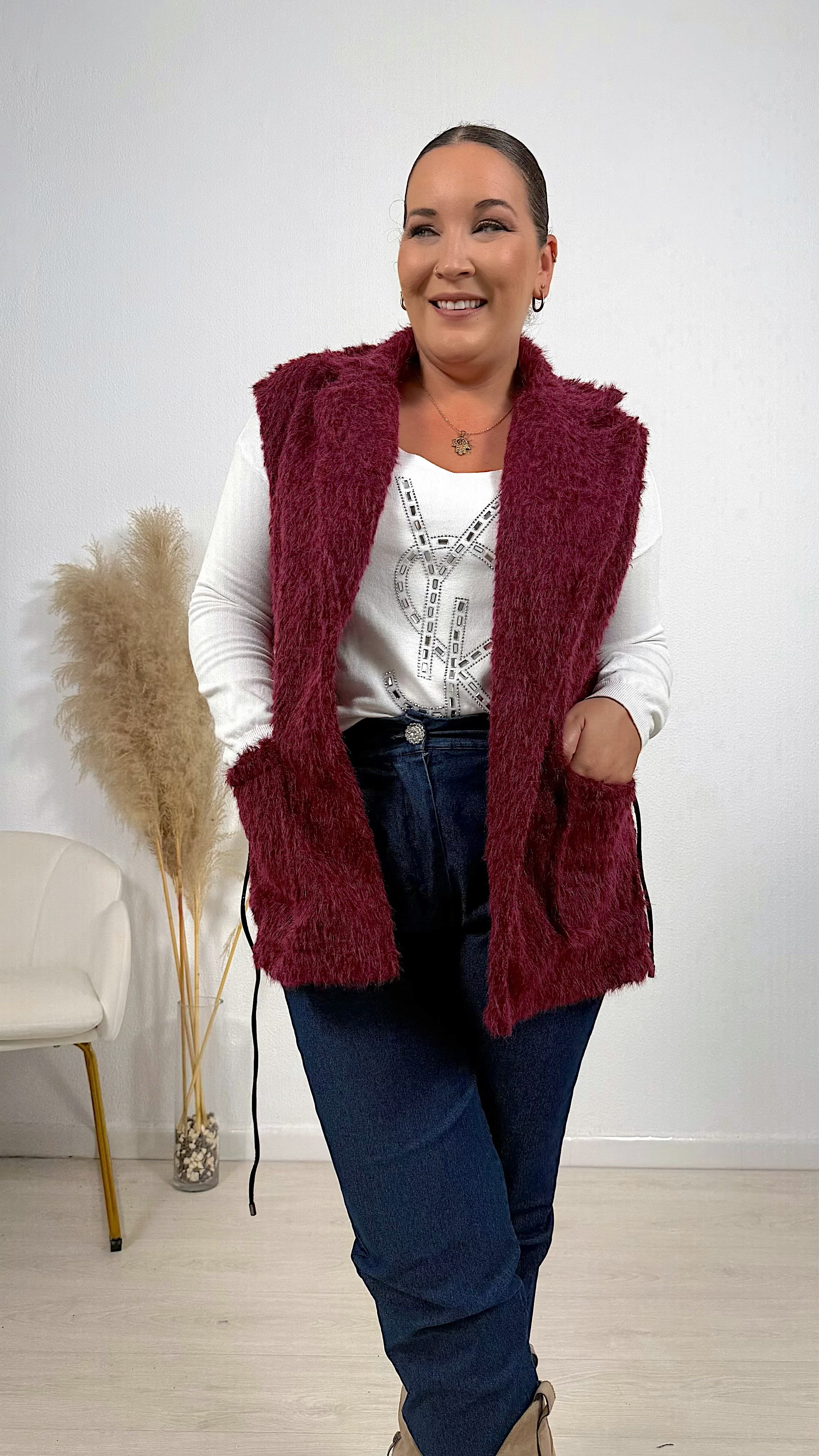 CHALECO ROMA BURDEOS