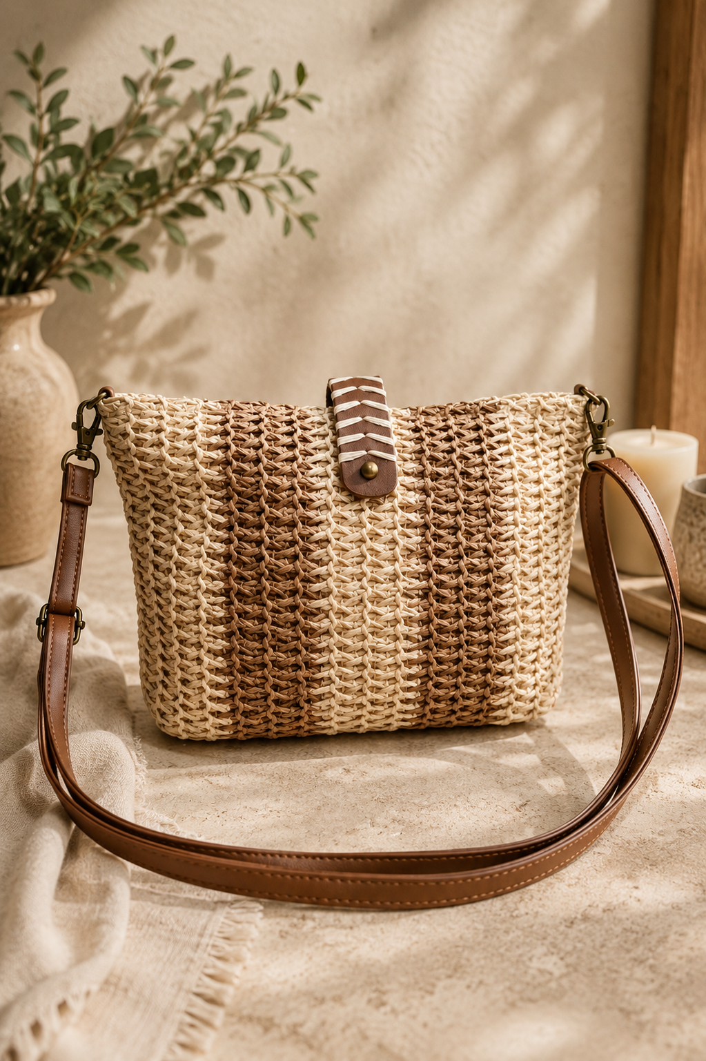 Bolso bandolera de rafia 84564