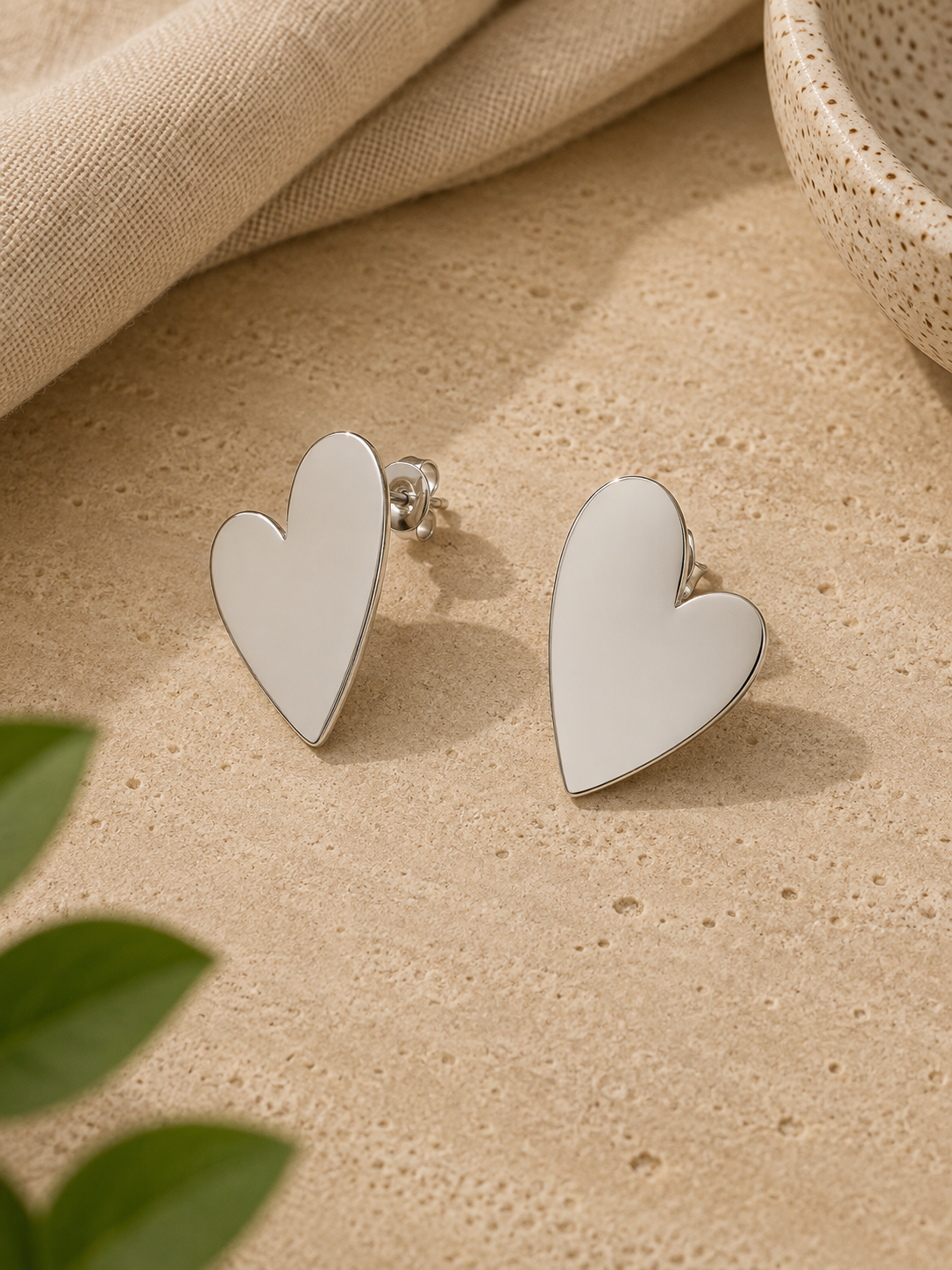 PENDIENTES PLATEADO CORAZON 456