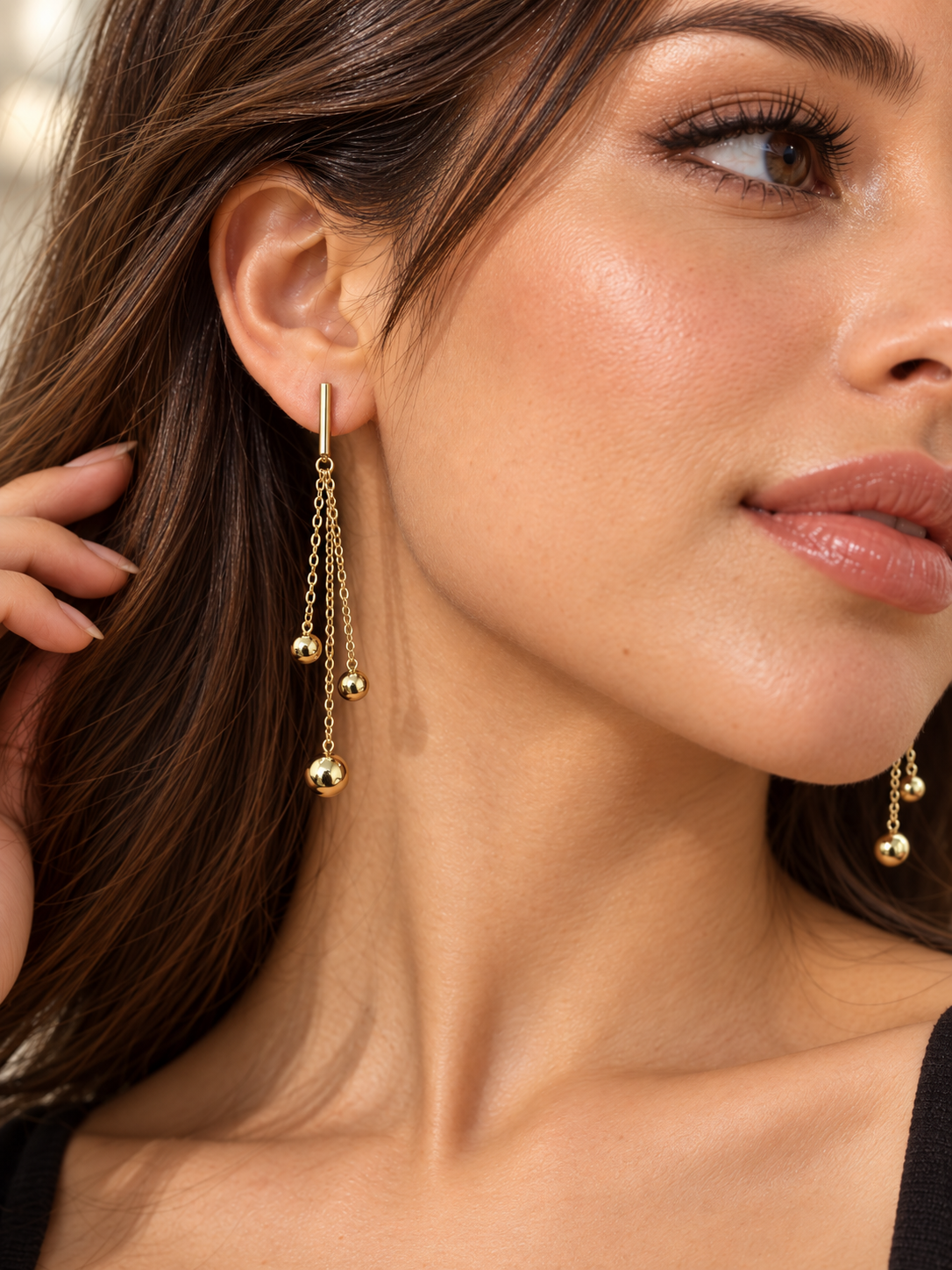 PENDIENTES ACERO DORADOS 48778