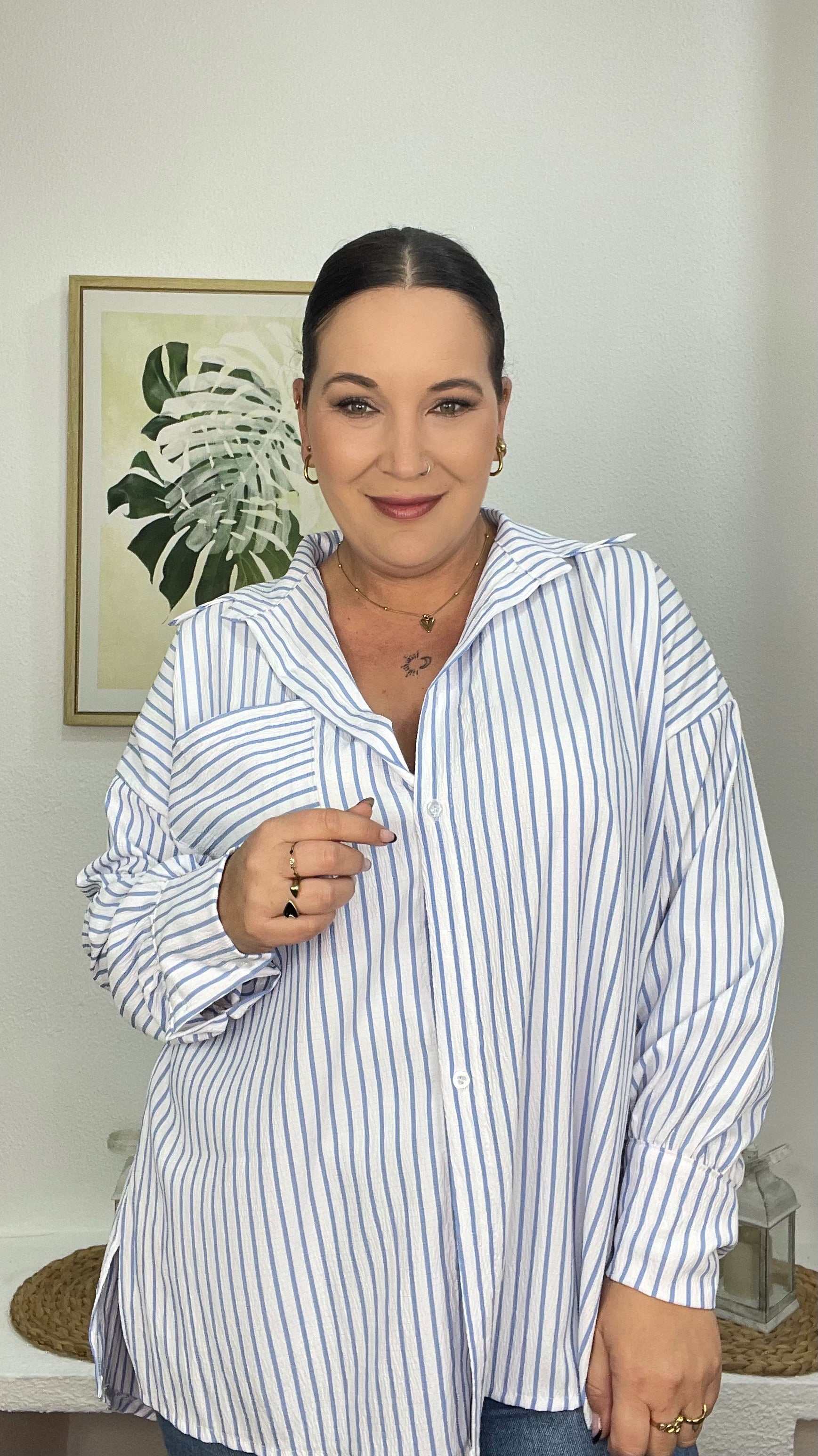 camisa de rayas mujer GlowXL Chiclana