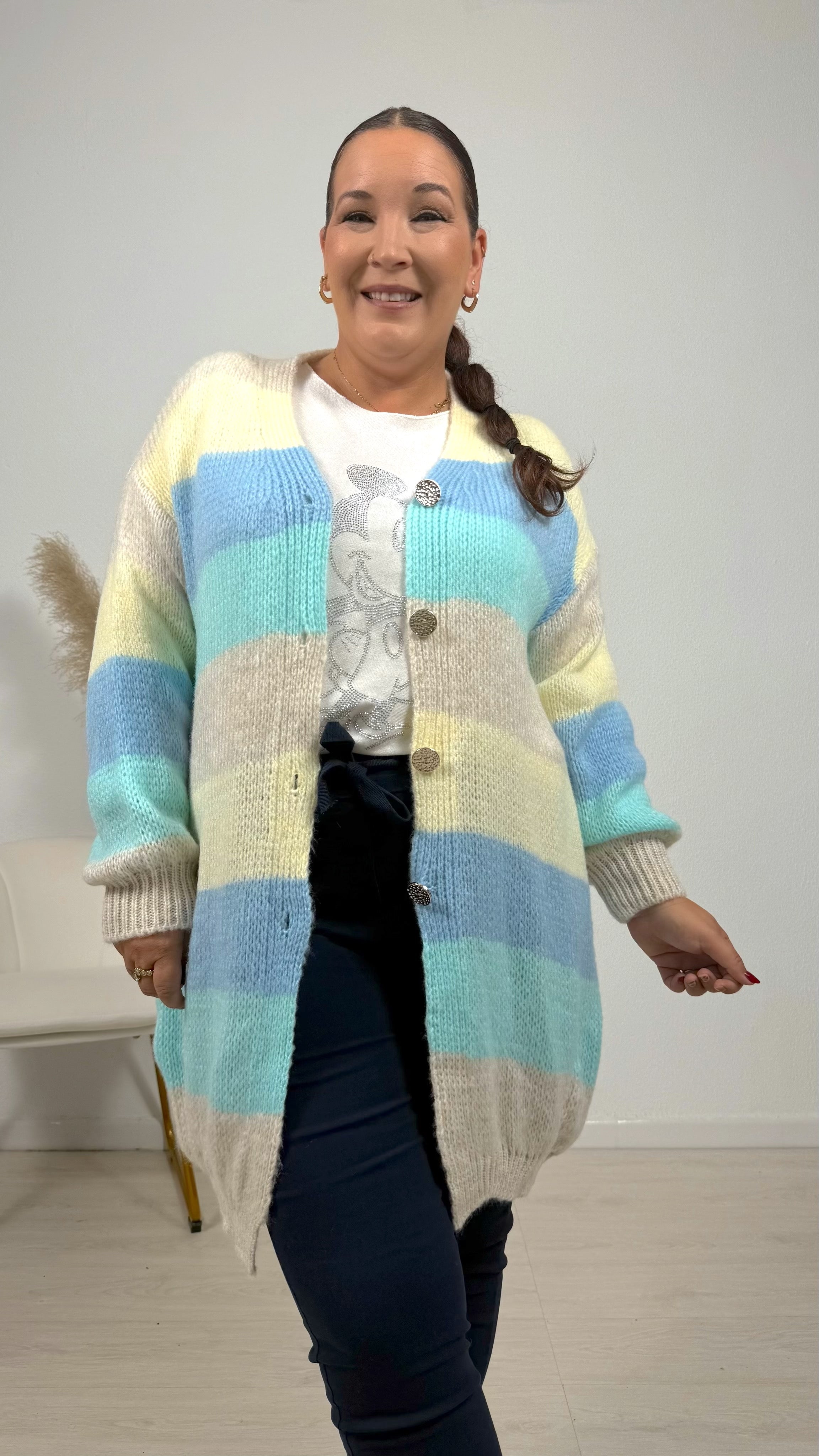 Chaqueta Arco iris beige