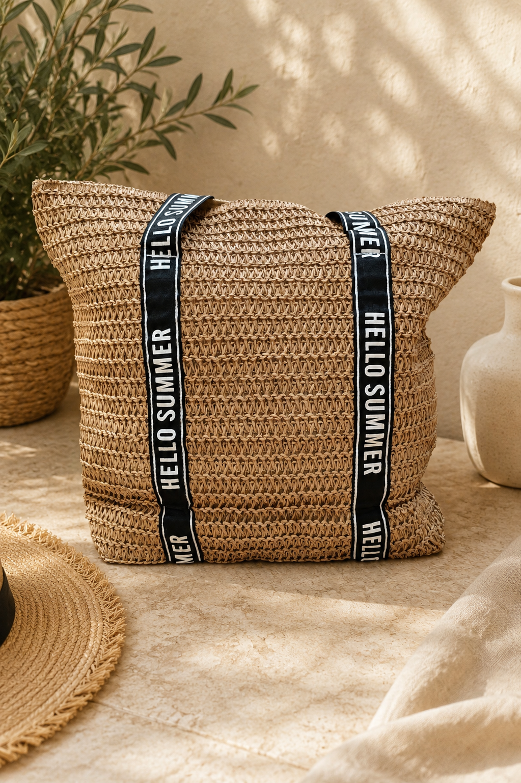 Bolso playa de rafia
