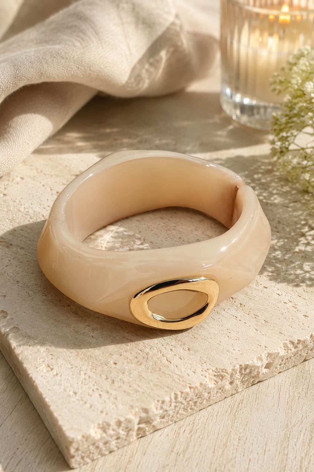 Pulsera de acero beige