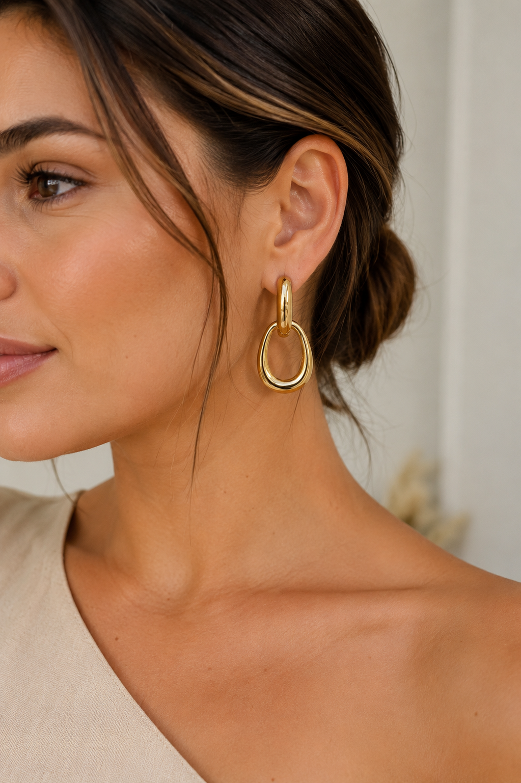 Pendientes dorados dobles
