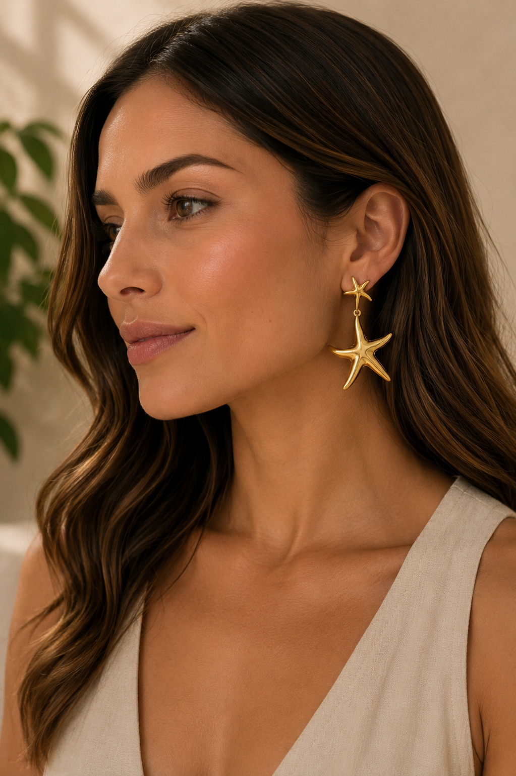 PENDIENTES DOBLE ESTRELLA DORADO