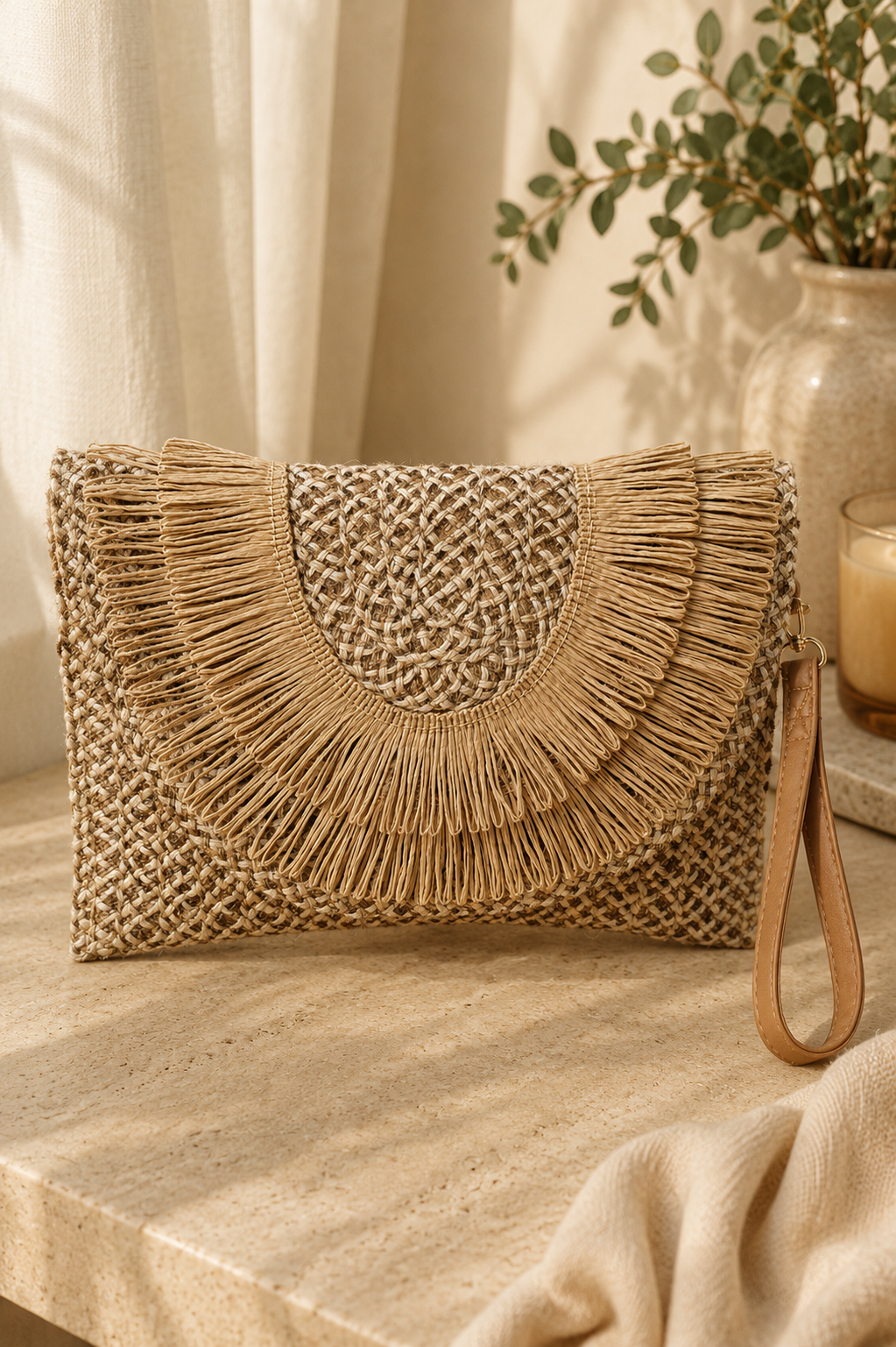 BOLSO DE MANO CON FLECOS 45523
