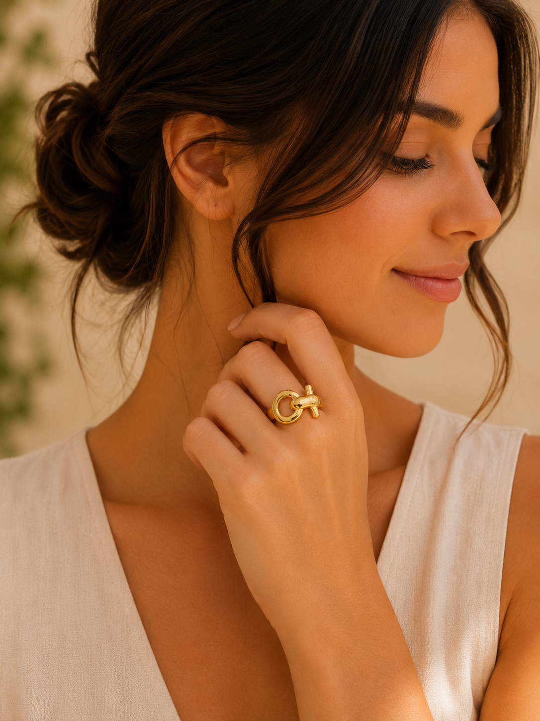 ANILLO ACERO DORADO F14