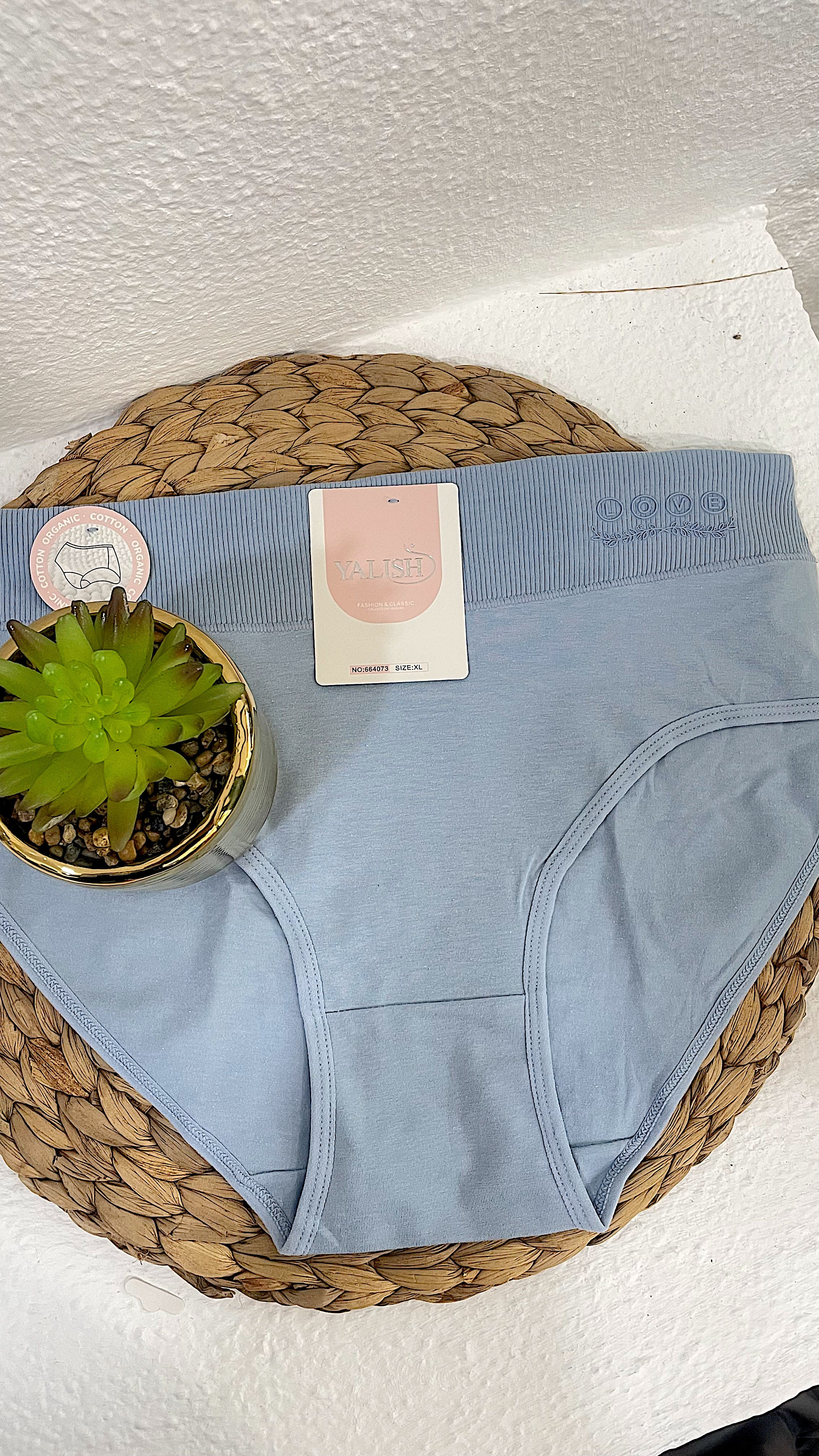 Braga de algodón para mujer Yalish en color azul con banda ancha cómoda – GlowXL Chiclana