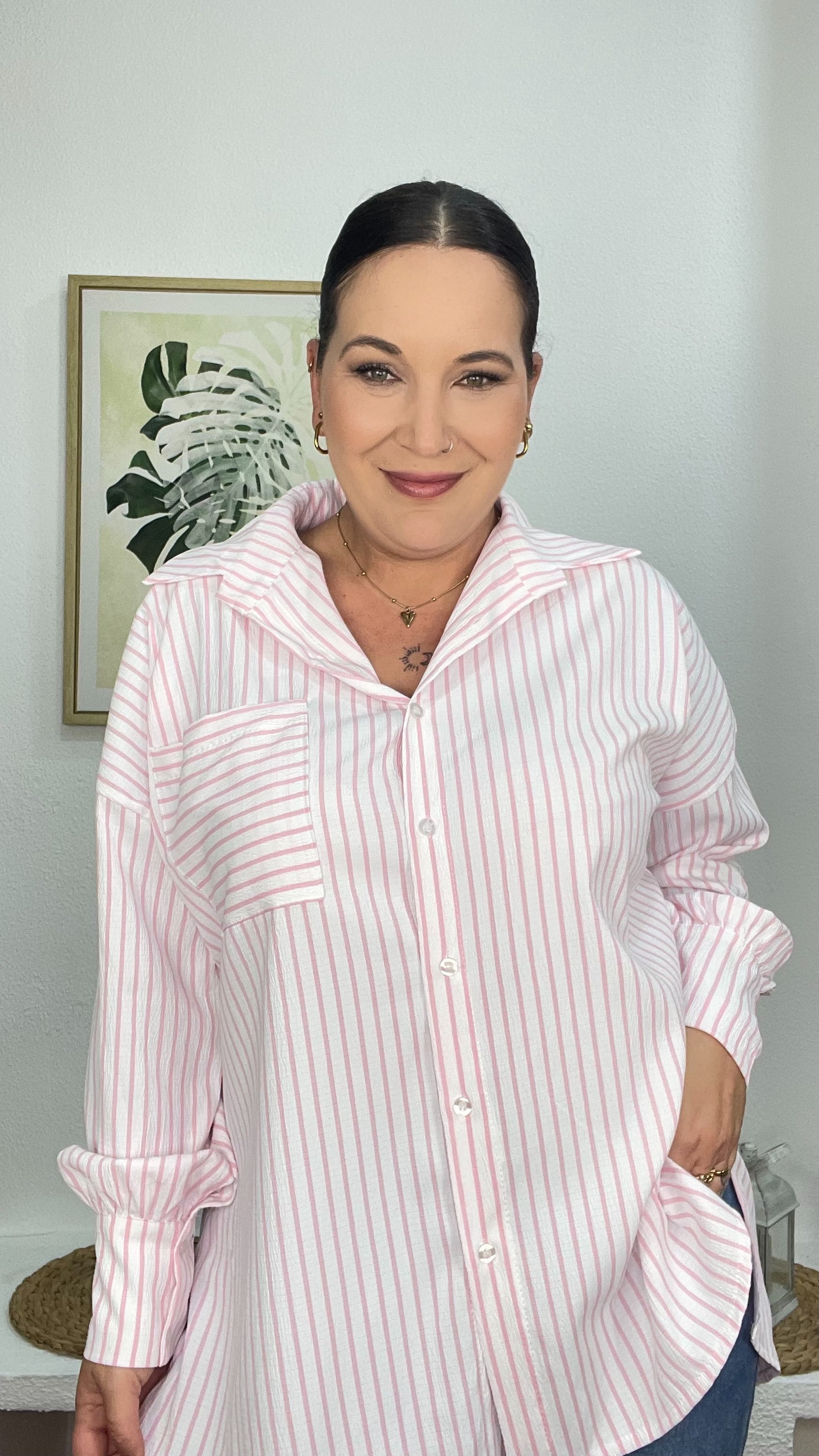 camisa de rayas mujer GlowXL Chiclana