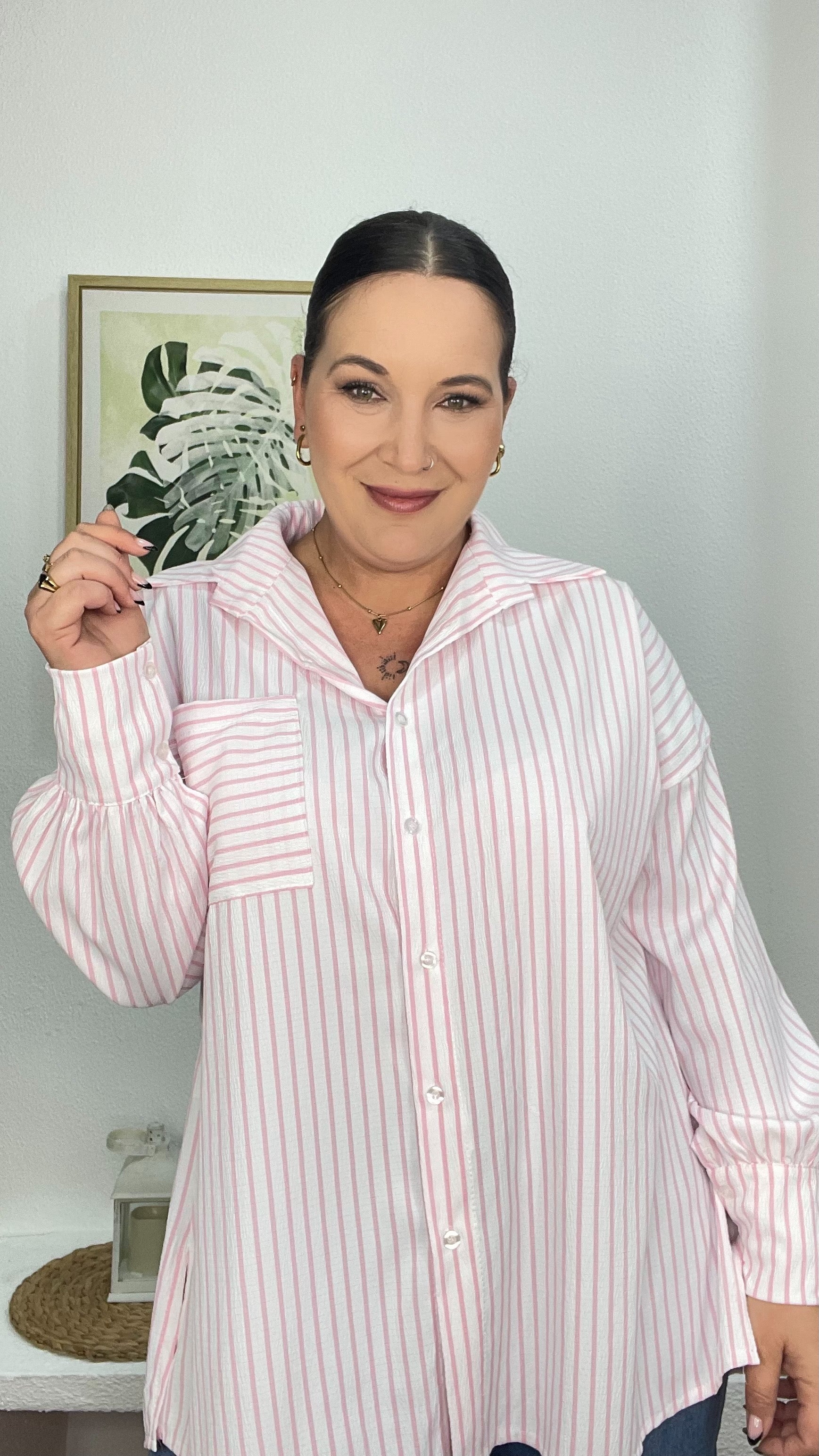 camisa de rayas mujer GlowXL Chiclana