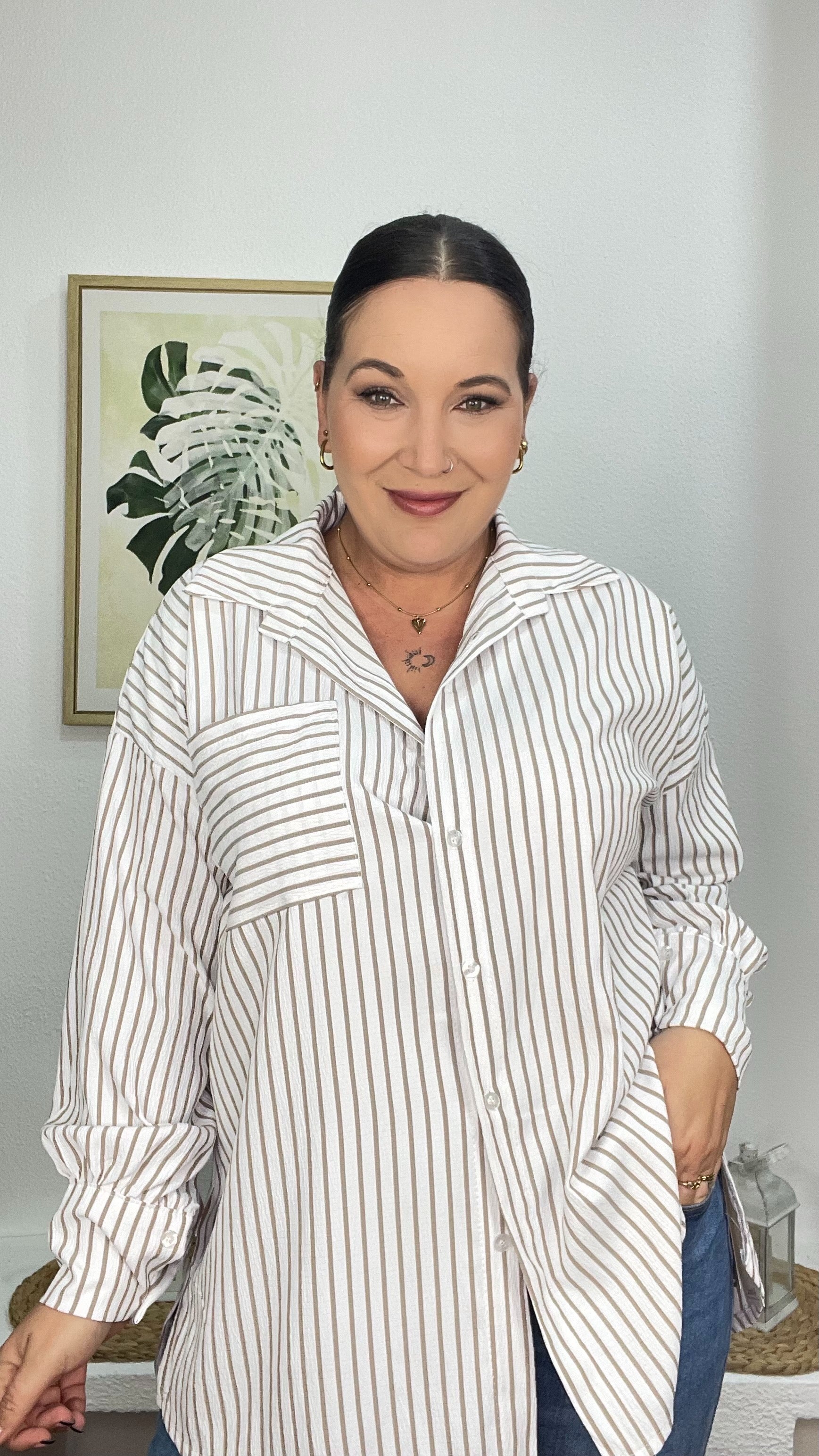 camisa de rayas mujer GlowXL Chiclana