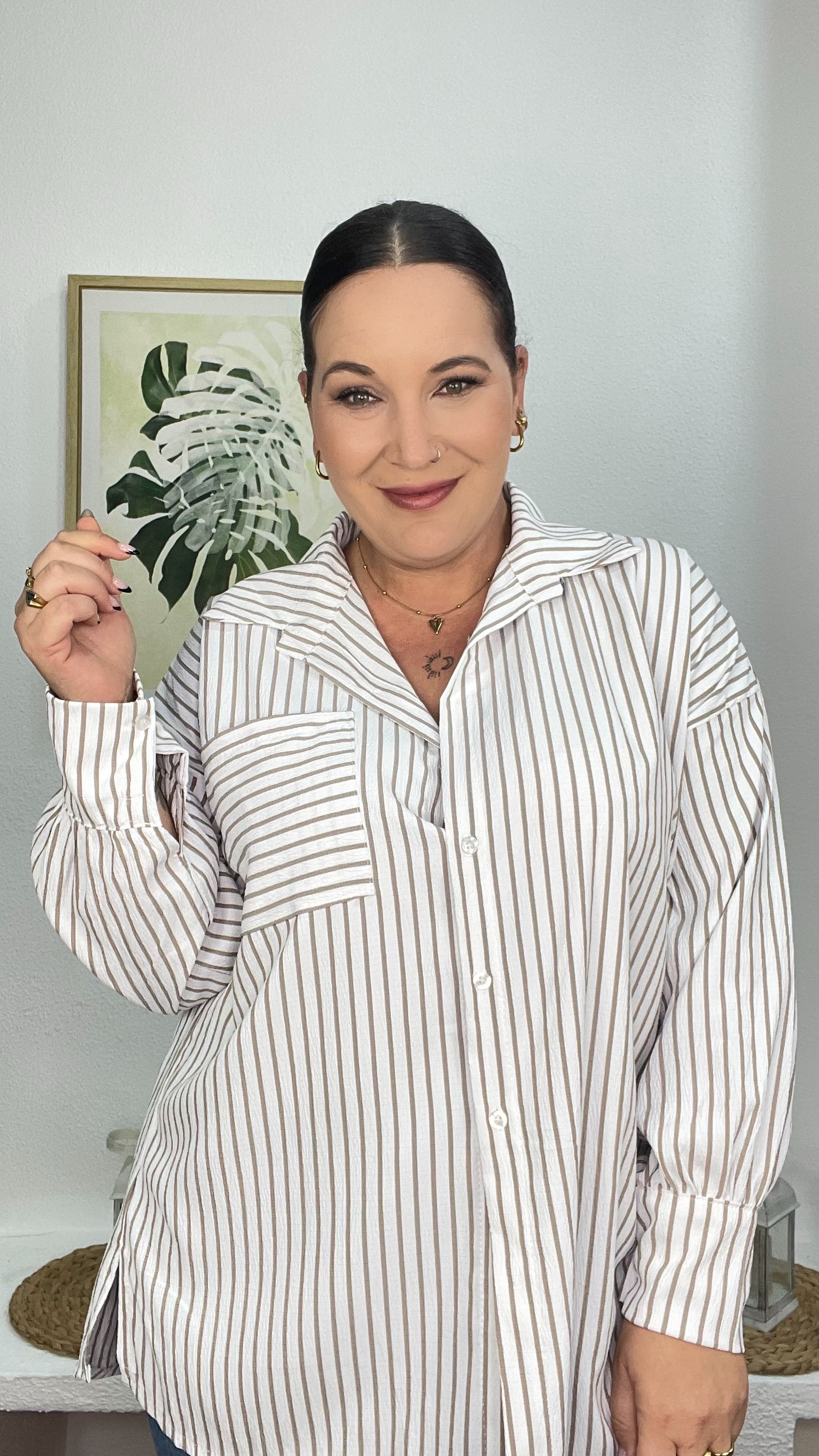 camisa de rayas mujer GlowXL Chiclana