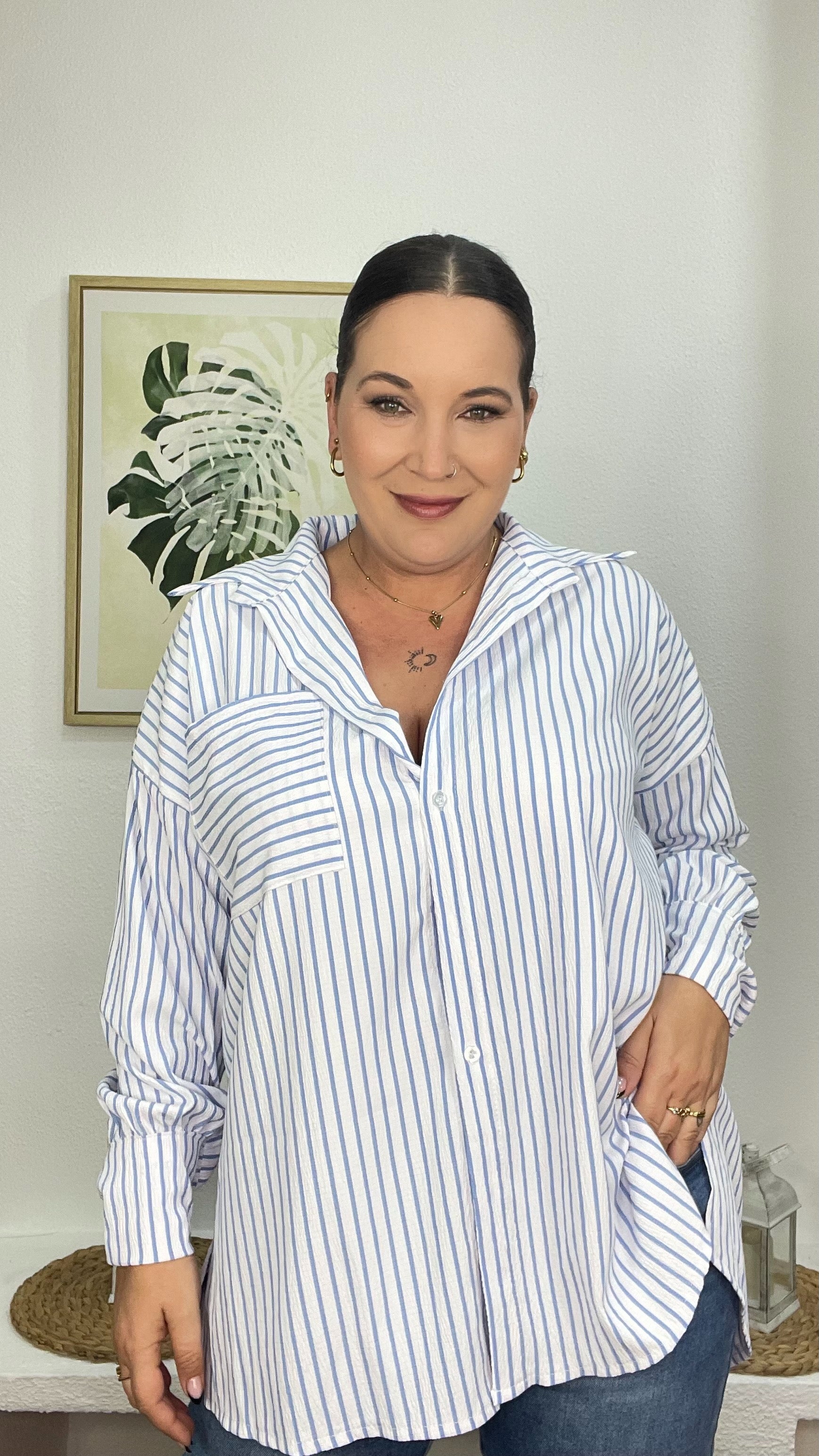 camisa de rayas mujer GlowXL Chiclana