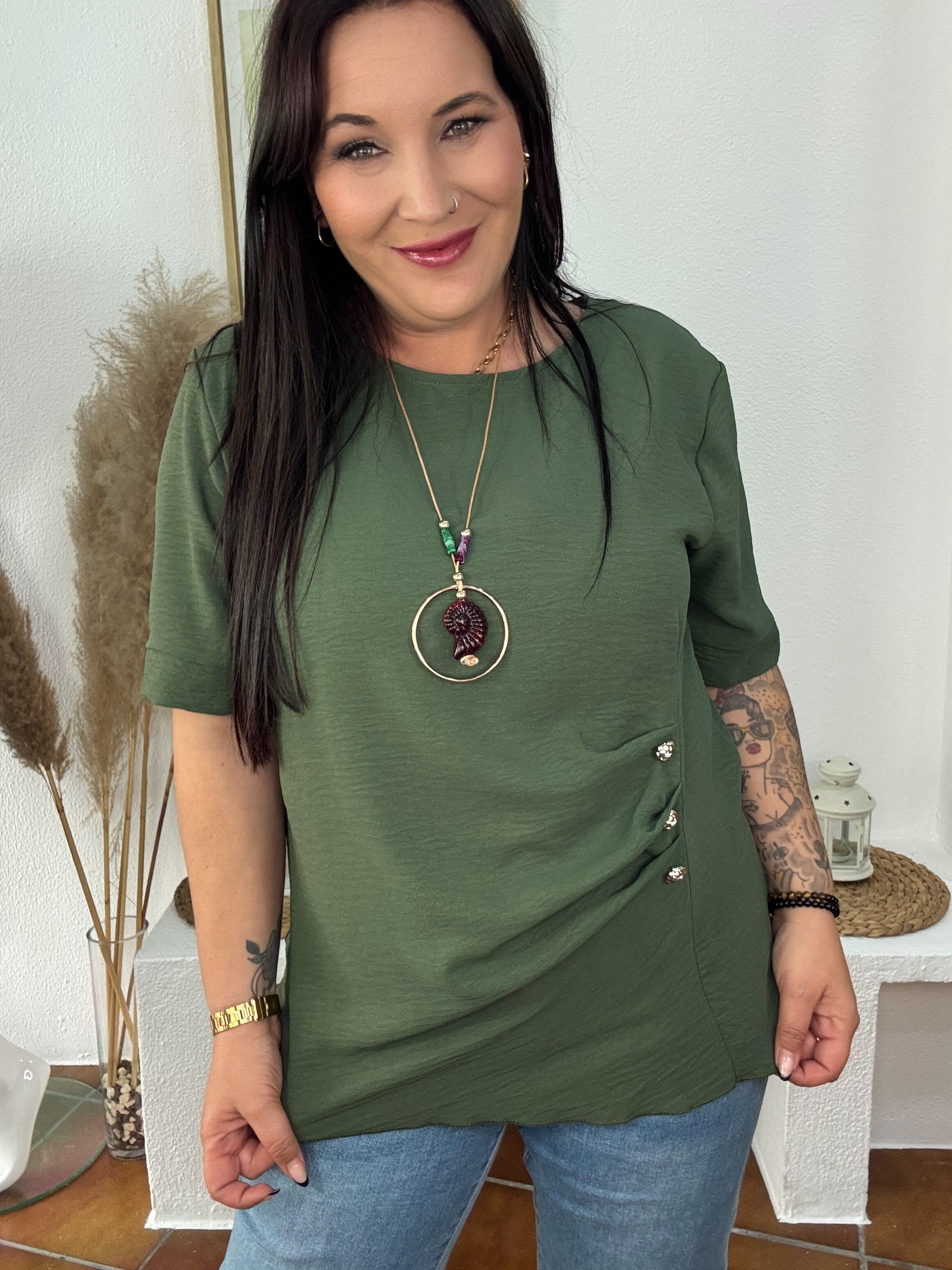 camiseta mujer fruncido lateral GlowXL Chiclana de la Frontera