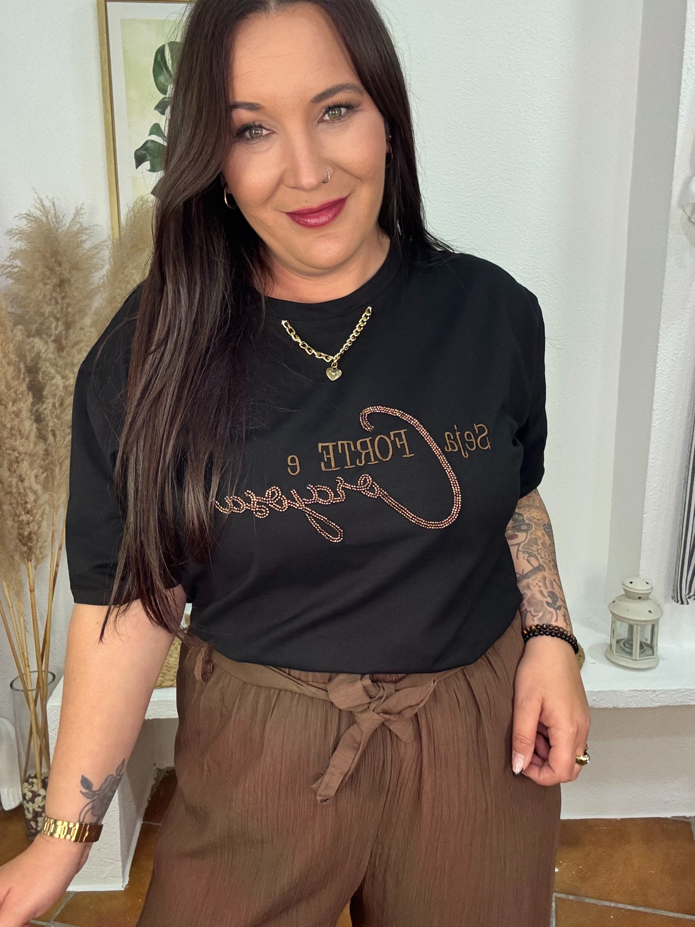 camiseta mujer con estampado lettering GlowXL Chiclana de la Frontera