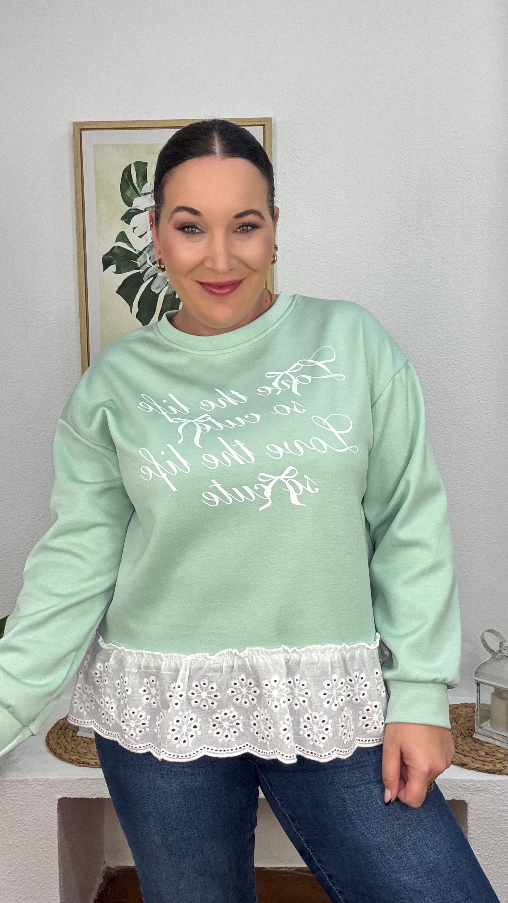 sudadera con mensaje de mujer GlowXL Chiclana de la Frontera