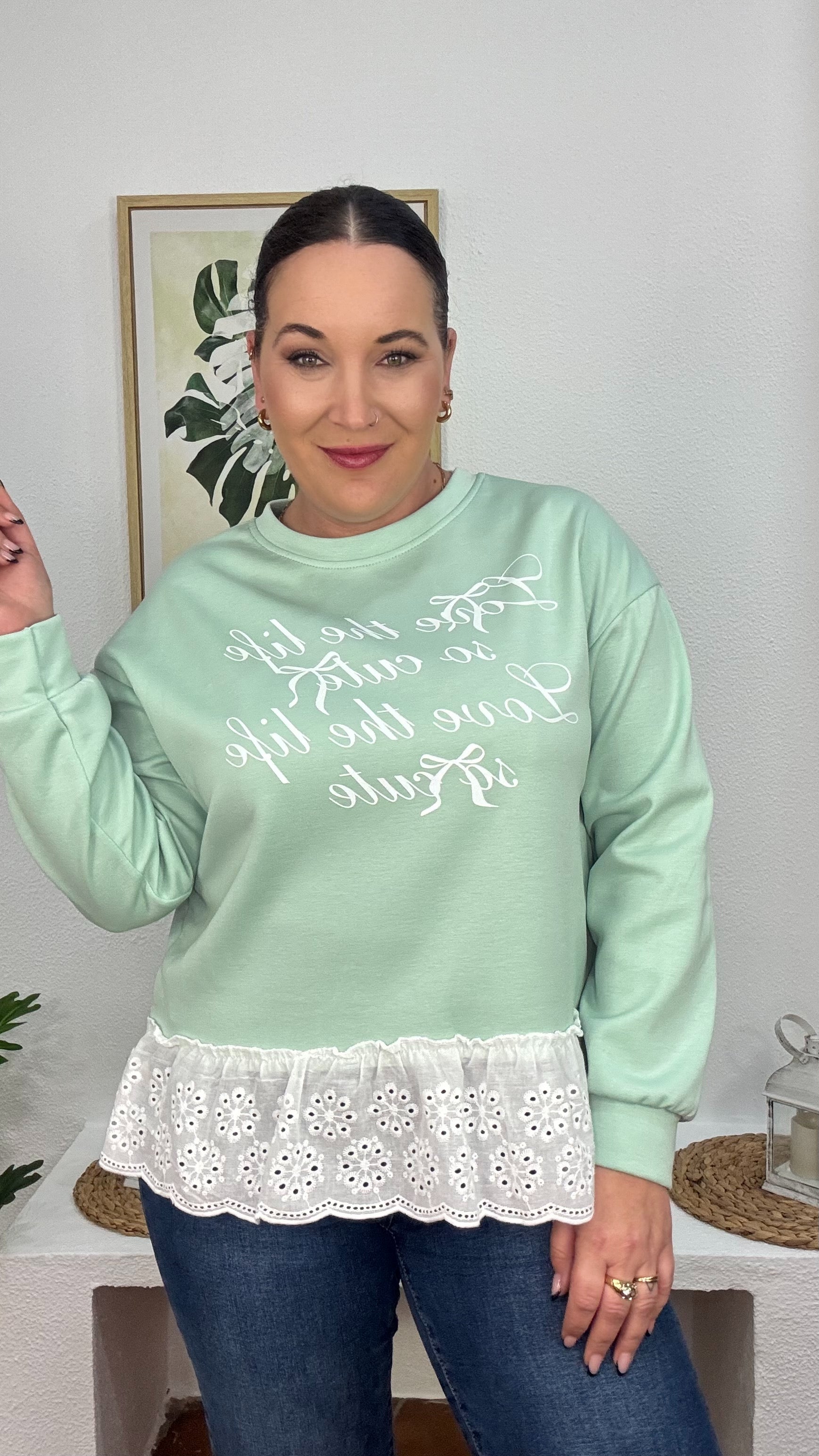 sudadera con mensaje de mujer GlowXL Chiclana de la Frontera